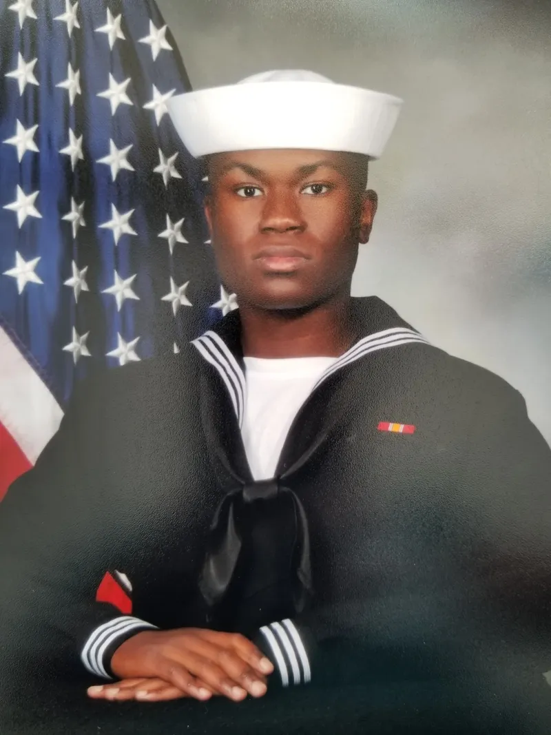 Robert Henry II in Navy dress blues boot camp portrait